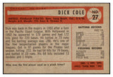 1954 Bowman Baseball #027 Dick Cole Pirates EX-MT 434972