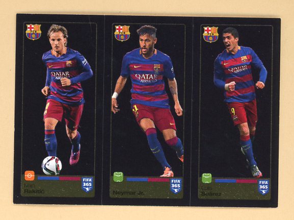 2016 Panini Stickers #360/361/362 Neymar Jr. Ivan Rakitic Luis Suarez 435400