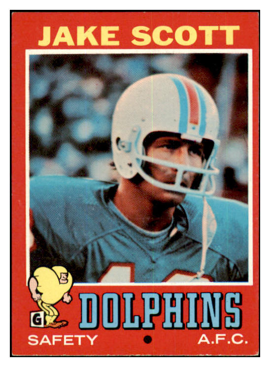 1971 Topps Football #211 Jake Scott Dolphins EX-MT 435566
