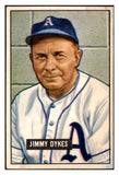 1951 Bowman Baseball #226 Jimmy Dykes A's VG 437037