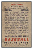 1951 Bowman Baseball #226 Jimmy Dykes A's VG 437037