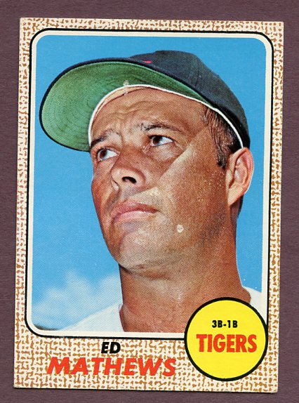 1968 Topps Baseball #058 Eddie Mathews Tigers VG 438308
