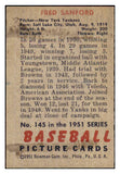 1951 Bowman Baseball #145 Fred Sanford Yankees EX-MT 439748
