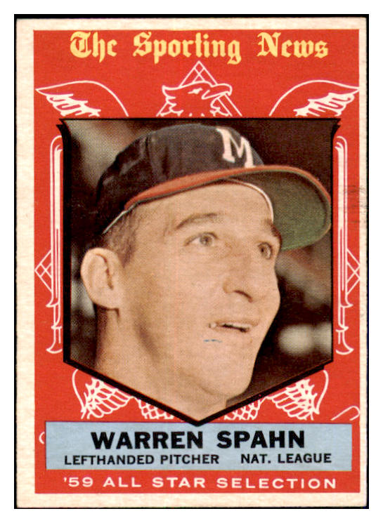 1959 Topps Baseball #571 Warren Spahn A.S. Braves EX-MT/NR-MT 440045