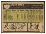 1961 Topps Baseball #002 Roger Maris Yankees EX+/EX-MT 442172