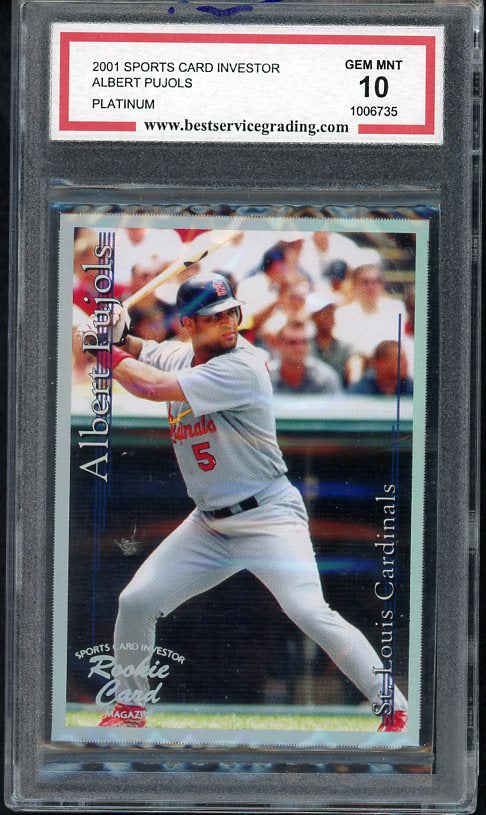 2001 Sports Card Investor Albert Pujols Cardinals BSG 10 Platinum 445419