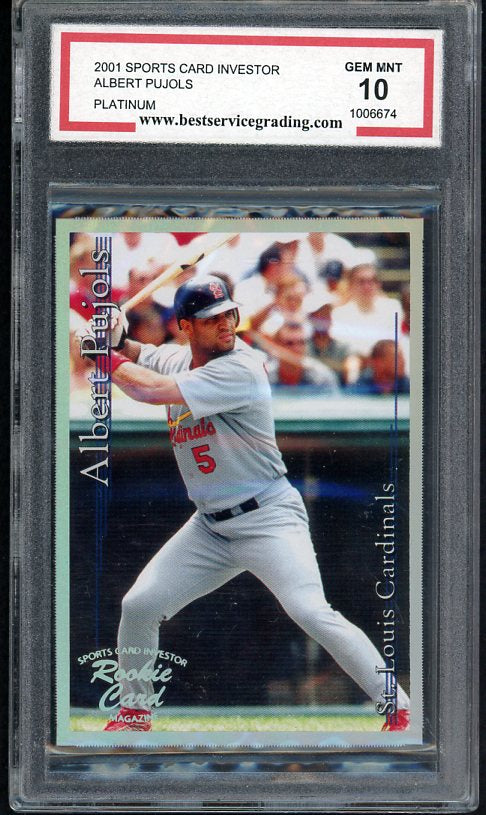 2001 Sports Card Investor Albert Pujols Cardinals BSG 10 Platinum 445420