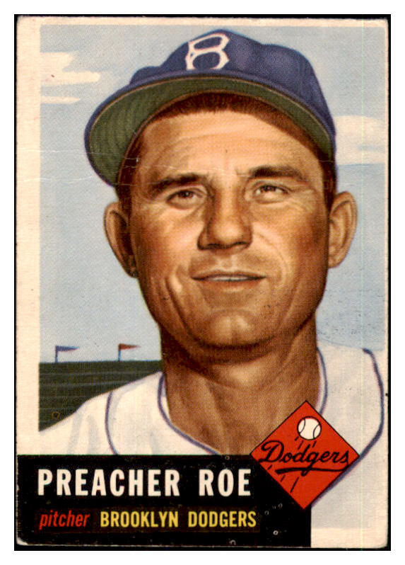 1953 Topps Baseball #254 Preacher Roe Dodgers GD-VG 445706