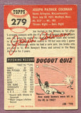1953 Topps Baseball #279 Joe Coleman A's Good 448316