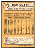 1968 Topps Baseball #259 Ken Boyer White Sox EX-MT 449313