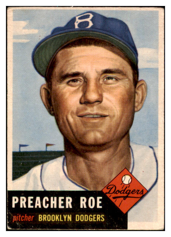 1953 Topps Baseball #254 Preacher Roe Dodgers VG 453312