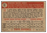 1952 Topps Baseball #045 Eddie Joost A's Good Red 453557