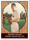 1958 Hires #058 Frank Sullivan Red Sox EX-MT No Tab 456584