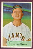 1954 Bowman Baseball #009 Davey Williams Giants NR-MT 457724