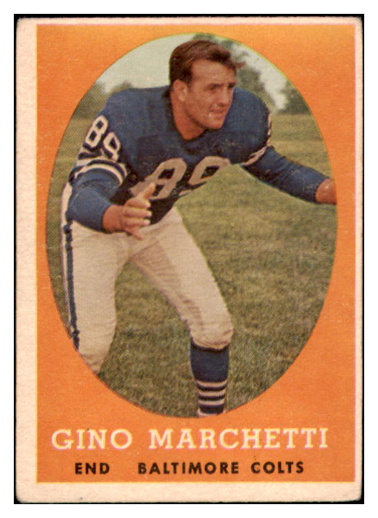 1958 Topps Football #016 Gino Marchetti Colts VG 460278