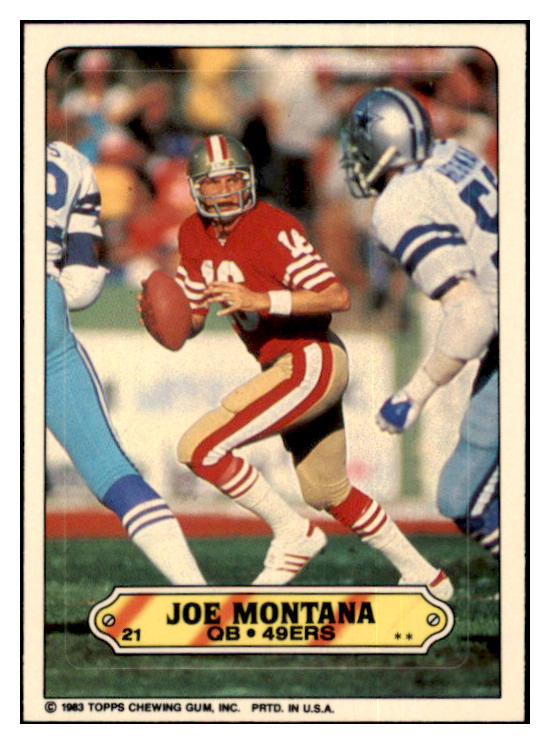 1983 Topps Football Stickers #021 Joe Montana 49ers NR-MT 460396