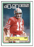 1983 Topps Football #169 Joe Montana 49ers EX-MT 460398