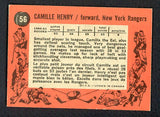 1961 Topps Hockey #056 Camille Henry Rangers EX-MT 460535