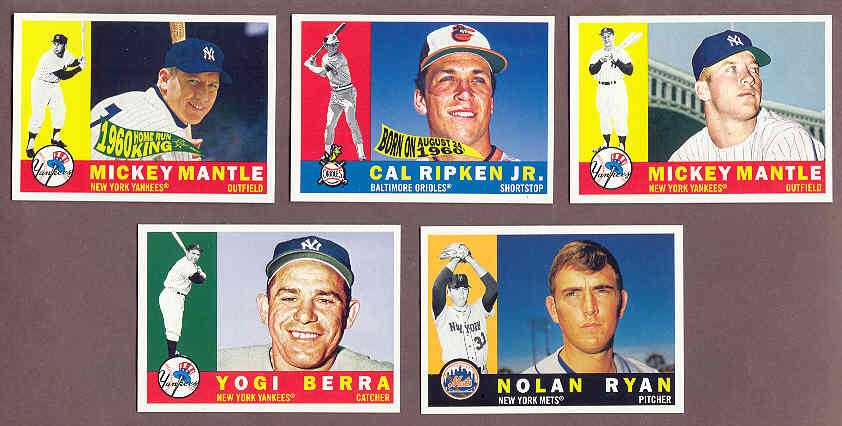 1960 Topps Retro 2 Sets W 2 Mickey Mantles Yogi Berra Cal Ripken Nolan Ryan