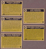 1961 Topps Retro Set W Mantle Maris Lou Gehrig Jackie Robinson John F Kennedy