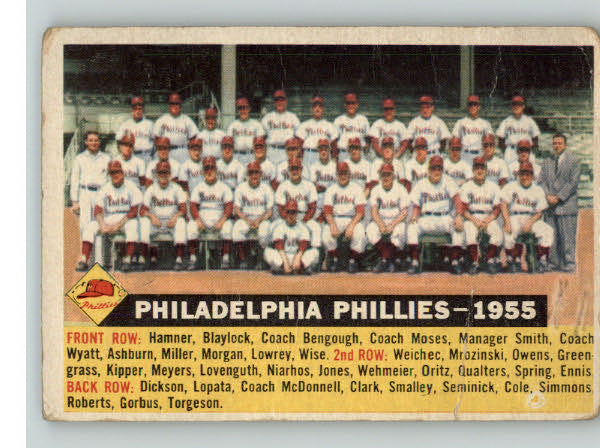 1956 Topps Baseball #072 Philadelphia Phillies Team GD-VG Dated 332047