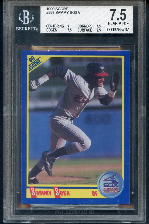 1990 Score #558 Sammy Sosa White Sox BVG 7.5 NM+ 380828