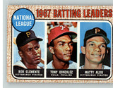 1968 Topps Baseball #001 N.L. Batting Leaders Roberto Clemente NR-MT 387749