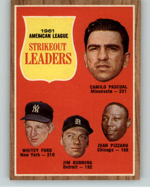 1962 Topps Baseball #059 A.L. Strike Out Leaders Whitey Ford NR-MT 389780