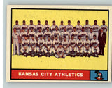 1961 Topps Baseball #297 Kansas City A's Team EX 390212