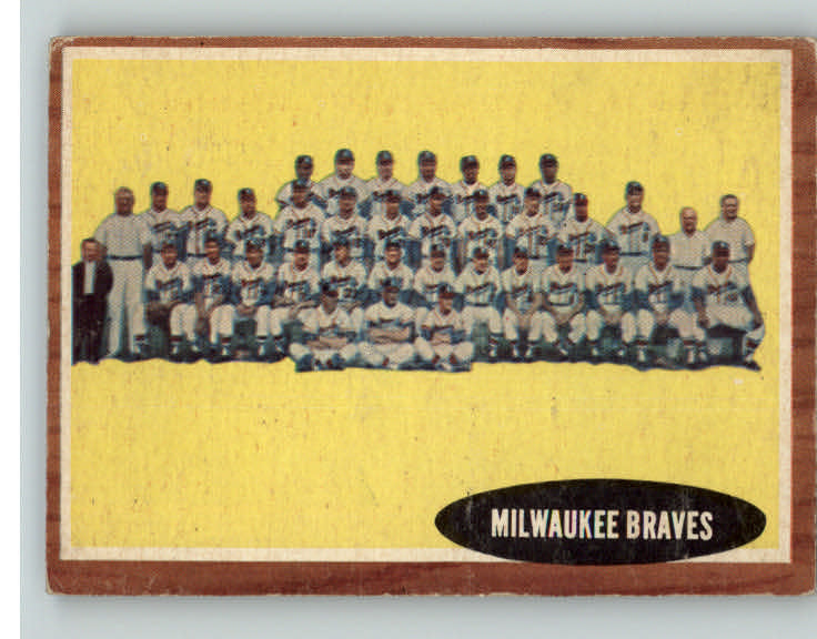 1962 Topps Baseball #158 Milwaukee Braves Team VG-EX 390442