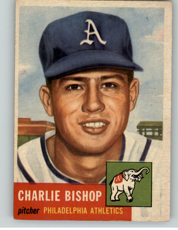 1953 Topps Baseball #186 Charlie Bishop A's EX-MT 393478