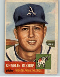 1953 Topps Baseball #186 Charlie Bishop A's EX-MT 393478