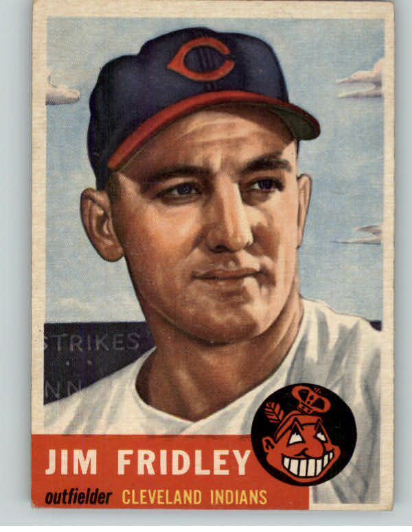 1953 Topps Baseball #187 Jim Fridley Indians EX 393506