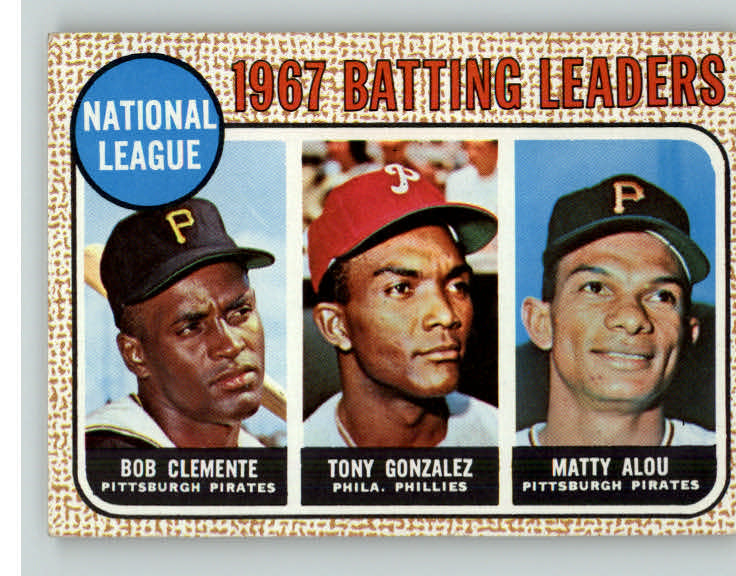 1968 Topps Baseball #001 N.L. Batting Leaders Roberto Clemente EX-MT 394352