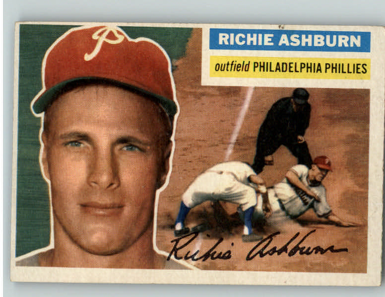 1956 Topps Baseball #120 Richie Ashburn Phillies EX-MT Gray 394944