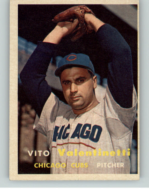 1957 Topps Baseball #074 Vito Valentinetti Cubs EX-MT 395875