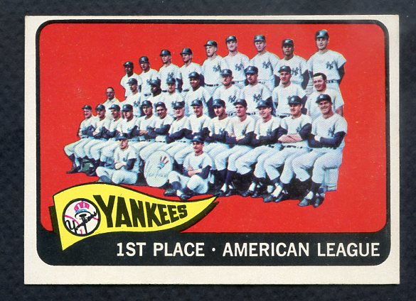 1965 Topps Baseball #513 New York Yankees Team NR-MT Back Faded 399588