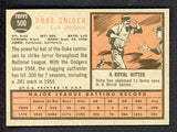 1962 Topps Baseball #500 Duke Snider Dodgers EX-MT 414358