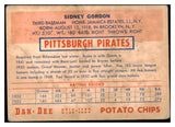 1954 Dan Dee Sid Gordon Pirates VG-EX 431161