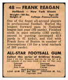 1948 Leaf Football #048 Frank Reagan Giants Good 436020