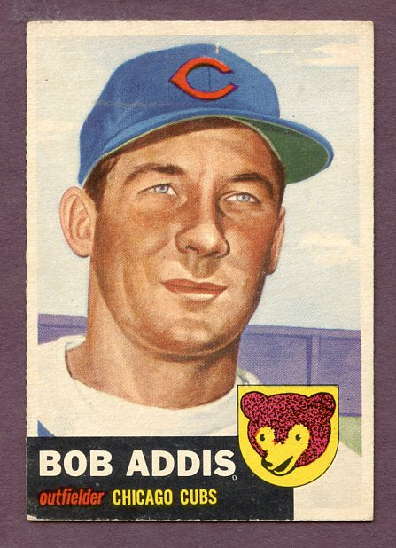 1953 Topps Baseball #157 Bob Addis Cubs EX 448465