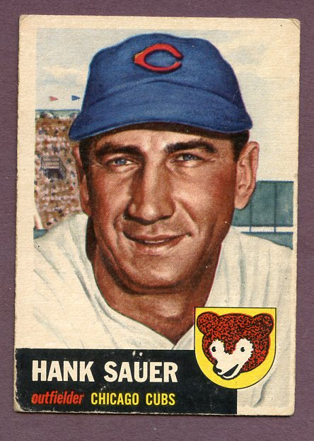 1953 Topps Baseball #111 Hank Sauer Cubs VG-EX 448530