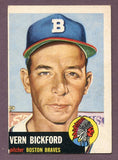 1953 Topps Baseball #161 Vern Bickford Braves VG-EX 448549