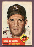 1953 Topps Baseball #090 Hank Edwards Browns VG-EX 448557