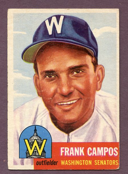 1953 Topps Baseball #051 Frank Campos Senators VG-EX 448565