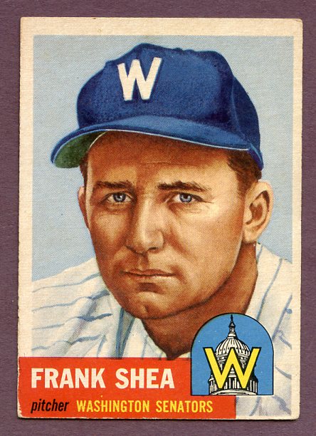 1953 Topps Baseball #164 Frank Shea Senators VG-EX 448566