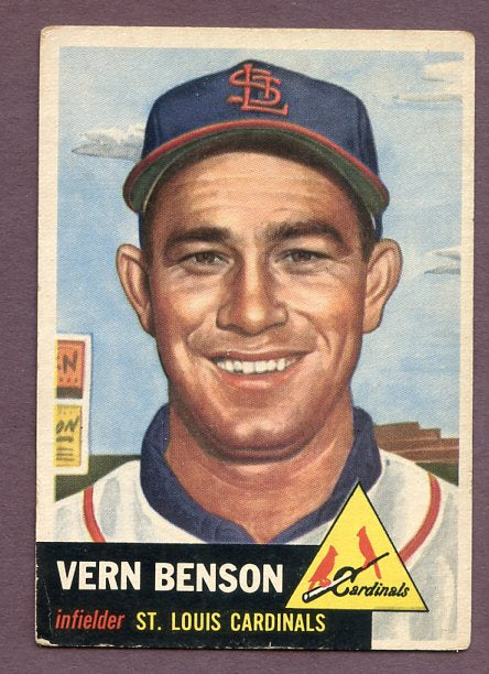 1953 Topps Baseball #205 Vern Benson Cardinals VG-EX 448576