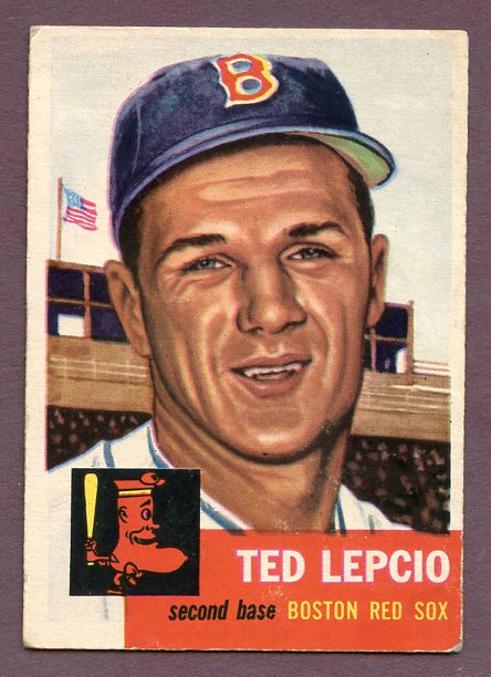 1953 Topps Baseball #018 Ted Lepcio Red Sox VG-EX 448590