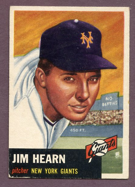 1953 Topps Baseball #038 Jim Hearn Giants VG-EX 448600