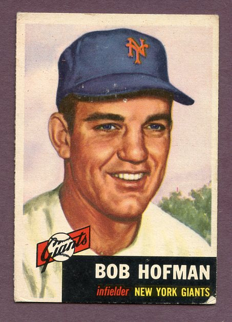 1953 Topps Baseball #182 Bob Hofman Giants VG 448610